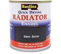 RUSTINS Quick Drying Radiator Enamel Satin - Grey 250ml - Durable, Long-Lasting Finish for Radiators That Stands the Test of Time