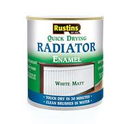 RUSTINS Quick Drying Radiator Paint White Matt 250ml - - Long-Lasting Heat-Resistant Finish for Radiators and Metal Surfaces, Easy Application
