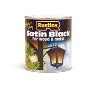 RUSTINS Quick Drying Satin Black Paint 1L - Effortless Application for a Smooth, Professional Finish - Perfect for DIYers Seeking Fast Results, Elegance, and Durability on Interior & Exterior Surfaces