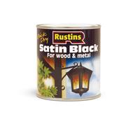 RUSTINS Quick Drying Satin Black Paint 500ml - Eff