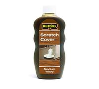 Rustins Scratch Cover Medium - Conceal Surface Scratches on Medium-Toned Wood Furniture -Easy-to-Use Liquid Polish for Restoring and Protecting Wooden Surfaces 300ml
