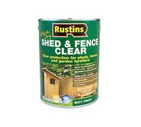 Rustins Shed & Fence Clear 5L - Advanced Wood Protector for Outdoor Structures