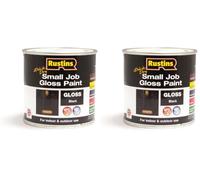 RUSTINS Small Job Gloss Paint Black 250ml (Pack of 2)