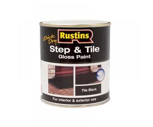 Rustins STBLW250 Quick Dry Step & Tile Paint Gloss Black 250Ml