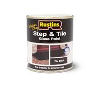 RUSTINS Step & Tile Paint Black 1L- Hard-Wearing Floor Coating for Concrete, Stone & Brick - Durable, Slip-Resistant Finish for Indoor & Outdoor Use - Available in Red & Black