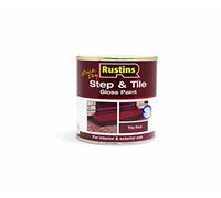 RUSTINS Step & Tile Paint Red 250ml - Hard-Wearing Floor Coating for Concrete, Stone & Brick - Durable, Slip-Resistant Finish for Indoor & Outdoor Use - Available in Red & Black