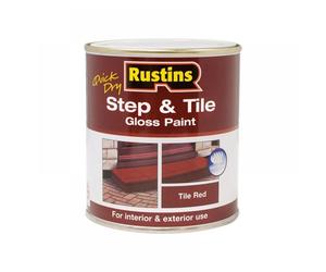 Rustins STRDW1000 Quick Dry Step & Tile Paint Gloss Red 1 Litre