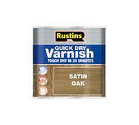 RUSTINS VSOA500 Quick Dry Varnish, Satin Oak, 500ml