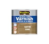 RUSTINS VSOA500 Quick Dry Varnish, Satin Oak, 500ml