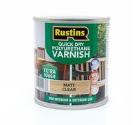 RustinsQuick Dry Poly Varnish Matt Clear 2,5ltr -Tough, Water-Based Clear Finish in Gloss, Matt or Satin; Durable Protection for Interior Wood, Furniture and Floors