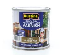 Rustins Quick Dry Polyurethane Varnish Satin Antique Pine 250ml