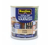 RustinsQuick Dry Poly Varnish Satin Clear 2,5ltr -Tough, Water-Based Clear Finish in Gloss, Matt or Satin; Durable Protection for Interior Wood, Furniture and Floors