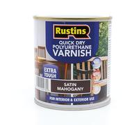 RUSTINS Quick Drying Poly Varnish Satin Mahogany 1ltr