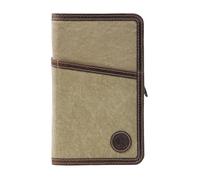 Rustique Canvas & Leather Travel Journal Set - Zippered Field Notes Cover & Passport Wallet - Handmade Organizer with Pen Loop & Mesh Pocket (Includes Pocket Notebook)