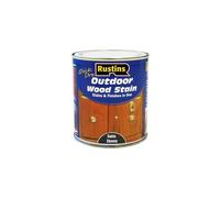Rustins Quick Dry Outdoor Wood Stain Ebony 1ltr - Durable and Weather-Resistant Finish, Fast Drying, Vibrant Color for Decks, Fences, & Furniture, Available in Many Wood Shades