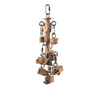 Rustless Hook Chewing Wooden Bird Toy Cage Mounted Foraging Activity for Intermediate Large Feathered Rustless Bird Dolls