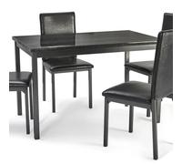 ruston large gloss dining table in charcoal black marble effect