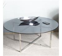 ruston smoked glass top coffee table with stainless steel legs
