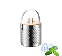 Rustproof 304 Stainless Steel Ice Storage Bucket 2L High Capacity Vacuum Insulated Chiller for Beer Champagnes Cocktails Serving Ice Buckets