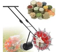 Rustproof 9-Hole Garden Push Seeder & Broadcast Spreader - Efficient Planting Tool for Corn Beans Cotton Peanuts - Ideal for Backyard Agriculture & Home Gardening