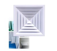 Rustproof Air Grille, Aluminum Alloy Square Air Diffuser, HVAC Ceiling Vent with Four-Way Louver, for Central Air Conditioning(30x25x15cm)