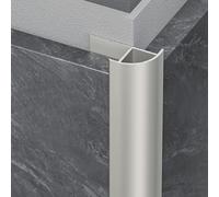 Rustproof Aluminium Round Corner Wall Panel Trim - Universal 10/12mm Tile Ed Beading (3pcs) 100cm - Slish Meridian Gray Joint Trims for Bathroom & Kitchen Upgrade