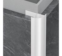 Rustproof Aluminium Wall Trim - 3pcs 100cm Corner Edging for 10/12mm Tiles, Ideal for Bathroom & Kitchen Paneling (White 12mm) - & Ele h