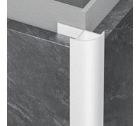 Rustproof Aluminum Round Corner Wall Panel Trim Set - 3pcs 100cm, 10/12mm Tile Ed Beading, Ideal for Bathroom & Kitchen Decor, Ele Floral White h
