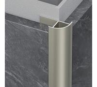 Rustproof Aluminum Round Corner Wall Trim - 10/12mm Tile Ed Beading (3pcs, 100cm) - Universal Gray Joint Trims for Bathroom & Kitchen Panels, & Slish h