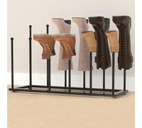 Rustproof Boot Rack Black Metal, Wellington Boot Rack/Walking Boot Storage Stand, Compact Wellies Boot Holder for Outside, Free Standing Boot Holder, Shoe Storage Organizer Shelf for Hallway, Entryway
