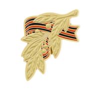 Rustproof Commemorative Brooch Patriotic Symbolic Ribbon Alloy Design Secure Fastening for History Buffs Ceremonial Memorial Collar Pin