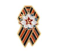 Rustproof Commemorative Brooch Patriotic Symbolic Ribbon Alloy Design Secure Fastening for History Buffs Ceremonial Memorial Collar Pin