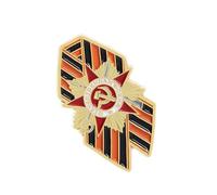 Rustproof Commemorative Brooch Patriotic Symbolic Ribbon Alloy Design Secure Fastening for History Buffs Ceremonial Memorial Collar Pin