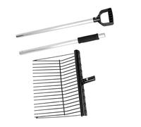 Rustproof Heavy Duty Hay Pitches Fork Strong Construction Metal Horse Manures Rakes for Long Terms Enduring for Cleaning and Hay Handling Replacement