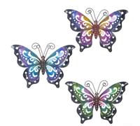Rustproof Iron Butterfly Wall Hanging Set 10.3 Inch