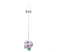 Rustproof Iron Solar Hanging Mesh Orb Light with Colorful Butterflies, Garden Butterfly Solar Lantern for Yard Walkway, Outdoor Decorative Lights, 55cm Pendant(White light)