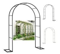 Rustproof Metal Garden Arbor Archway - Durable Wedding Trellis with Base for Climbing Plants Sturdy Support Black WxH 31.5x78.7 inches