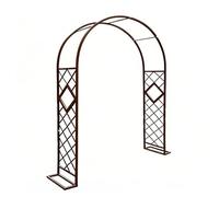 Rustproof Metal Garden Arch 412 ft for Climbing Plants Thickened Arbor Pera for & Patio Brown Wedding Arch (W7.9 x H7.5 ft)