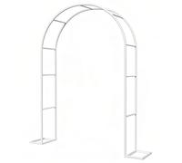 Rustproof Metal Pergola Arch Trellis for Climbing Plants Weatherproof Garden Arbor 7.9x8.2ft Rose Archway Ideal for Weddings & Bridal Party Decorations (White)