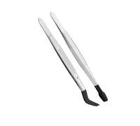 Rustproof Multipurpose Tweezers with Rubberized Tips & Ergo Handle for Beauty, Collecting Silicone Coated Stainless Steel Precisions Tweezers Ergonomic Grip