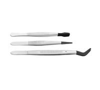 Rustproof Multipurpose Tweezers with Rubberized Tips & Ergo Handle for Beauty, Collecting Stainless Steel Tweezers with Silicone Tip