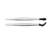 Rustproof Multipurpose Tweezers with Rubberized Tips & Ergo Handle for Beauty, Collecting Stainless Steel Tweezers with Silicone Tip