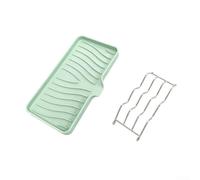 Rustproof Soap Holder 304 Stainless Steel with Quick Drainage - Wall Mounted Shower Soap Dish for Bar Soap Grey 25.4x13cm(Light Green)