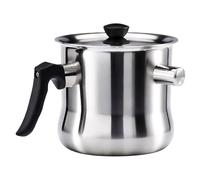 Rustproof Stainless Steel Double Wall Milk Pots Saucepan with Antislip Handle and Whistles Design for Multipurpose Cooking Ergonomic Handle Stainless Steel Milk Pots