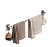 Rustproof Towel Rack with Hooks - Extra Long Wall Mounted Towel Bar for Bathroom and Kitchen Accessories, Compact Design (40 * 5.5 * 7.5cm)