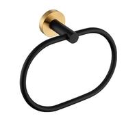 Rustproof Towel Ring for Bathroom Stylish Stainless Steel Design Elegant Home Décor Ideal Easy Towel Organization Rotating Space Saving Accessory (Black, 20X15X5cm)