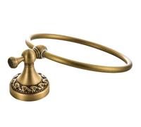Rustproof Towel Rings Wall Mounted Round Bathroom Rack Vintage Copper Holder Space-Saving Quick Installation Wall Mounted Bath Hand Towel Holder