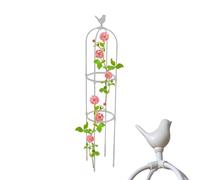 Rustproof Tower Obelisk Garden Trellis, 65-205cm Garden Trellis For Climbing Plants, Obelisk Heavy Plant Cage, Rose Tower Vine Decorative For Climbing Vines(White,28 x 145cm/11 x 57.1in)