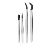 Rustproof Tweezers with Protective Silicone Tip Secure Handling of Small Objects in Various Environment Stainless Steel Tweezers with Silicone Tip