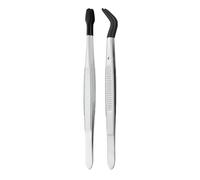 Rustproof Tweezers with Protective Silicone Tip Secure Handling of Small Objects in Various Environment Stainless Steel Tweezers with Silicone Tip
